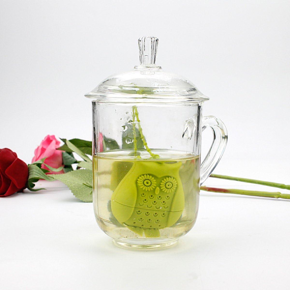 Infusores de Té en Silicona EZESO - Paquete de 2 Búhos Reutilizables