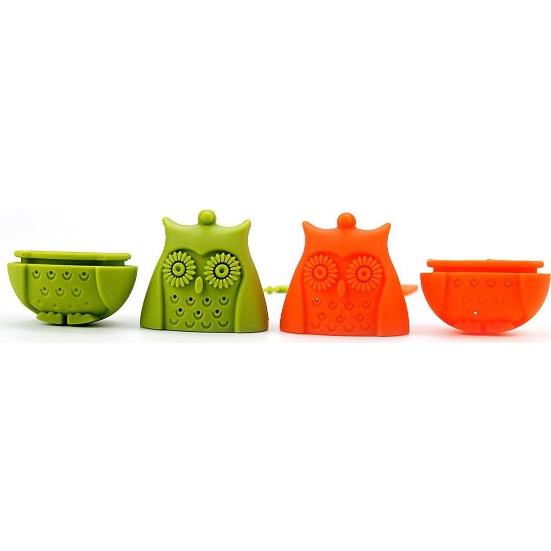 Infusores de Té en Silicona EZESO - Paquete de 2 Búhos Reutilizables