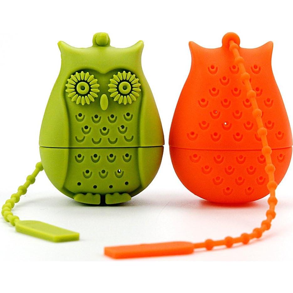 Infusores de Té en Silicona EZESO - Paquete de 2 Búhos Reutilizables