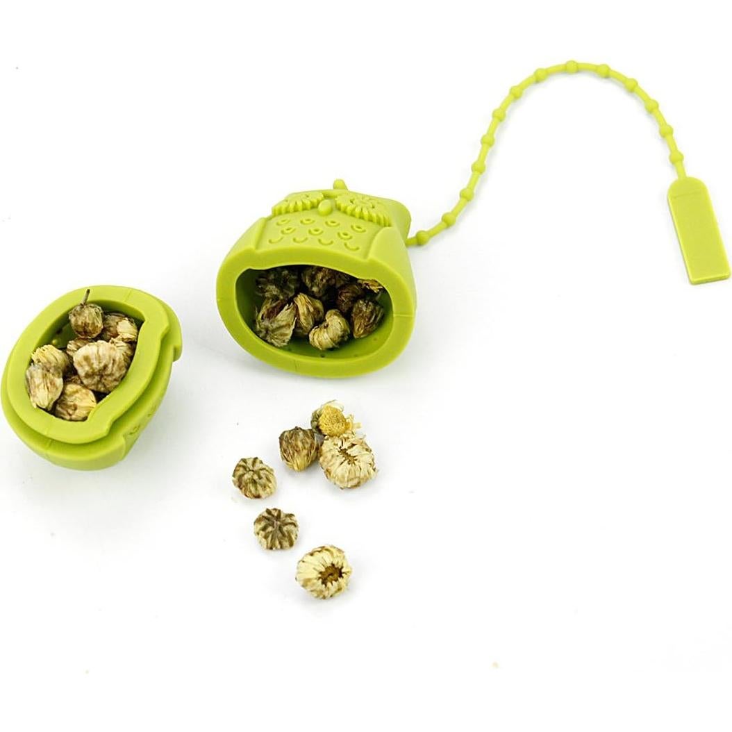 Infusores de Té en Silicona EZESO - Paquete de 2 Búhos Reutilizables