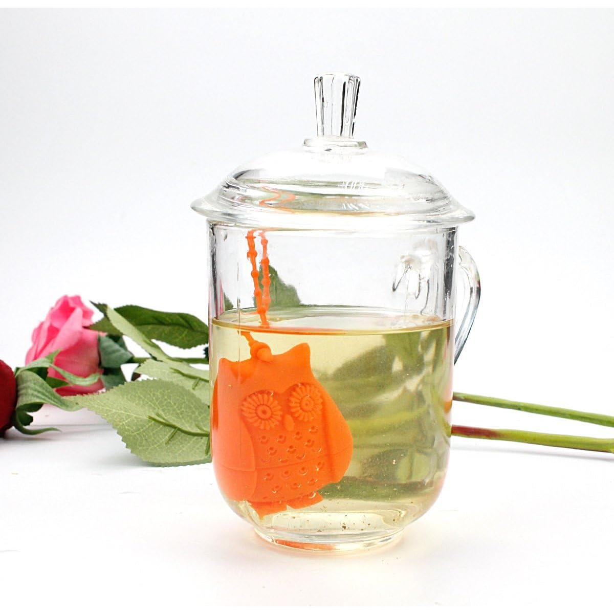 Infusores de Té en Silicona EZESO - Paquete de 2 Búhos Reutilizables