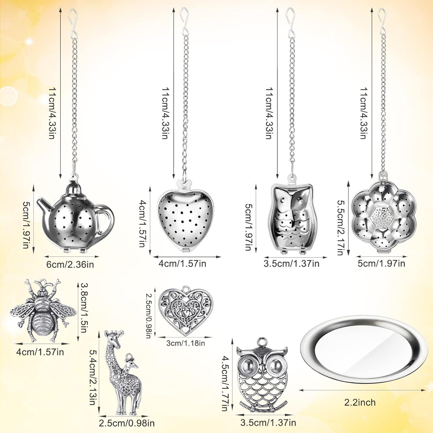 Cunhill Juego de 4 Infusores de Té de Acero Inoxidable