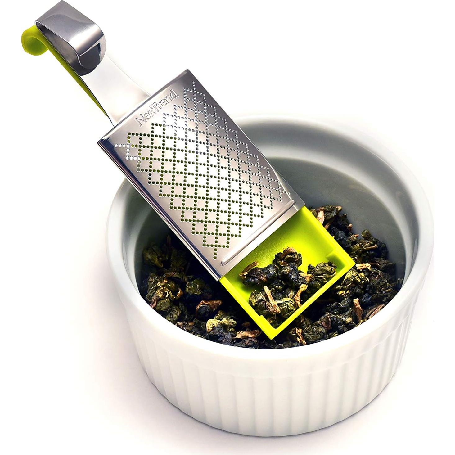 NexTrend TeaPOD 3 en 1 - Infusor, Cuchara y Prensa de Té Azul