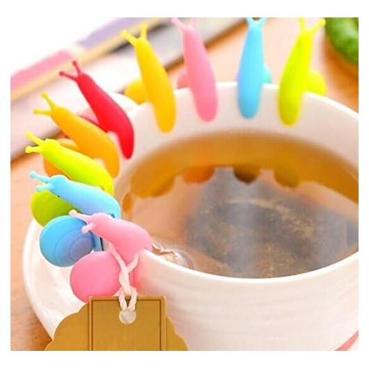 Soporte de Bolsa de Té Drhob 6 Pcs Silicona Caracol Colores