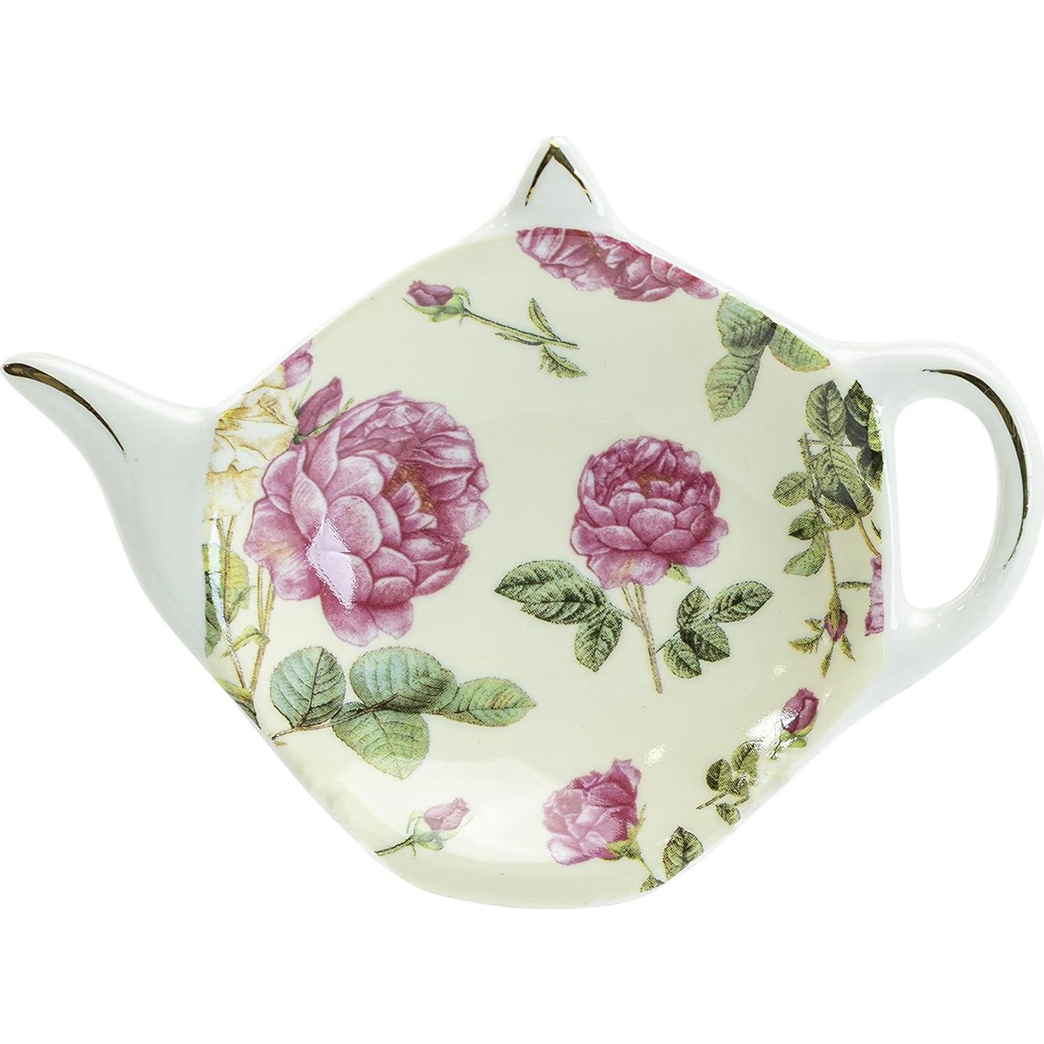 Set de 4 Soportes para Bolsas de Té Gracie China Rosa Chintz