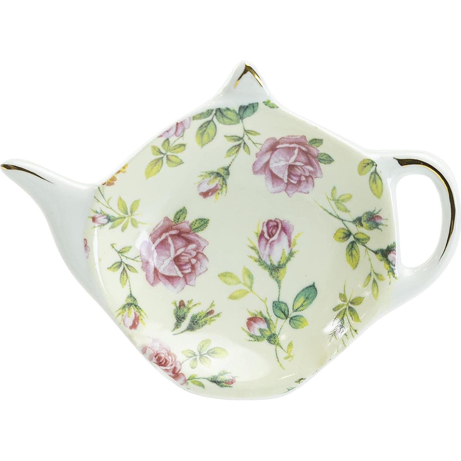 Set de 4 Soportes para Bolsas de Té Gracie China Rosa Chintz