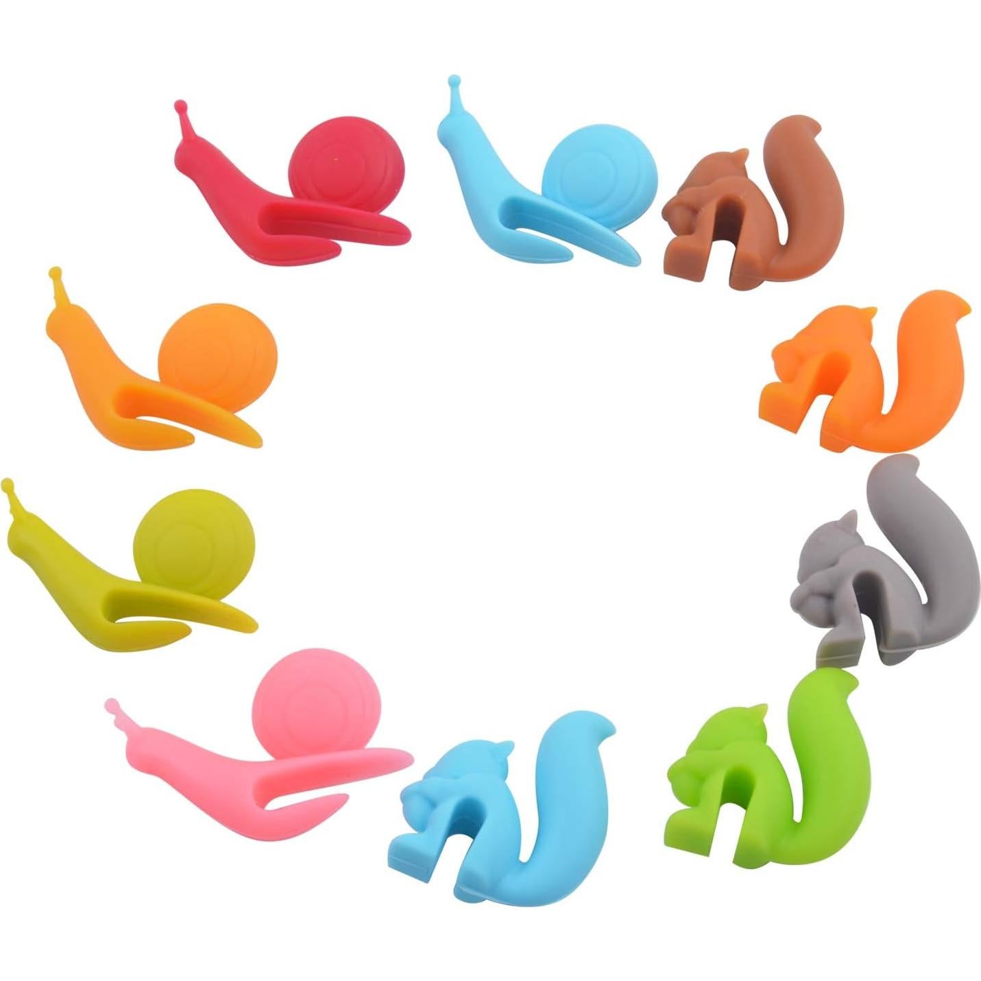 10 Soportes de Bolsa de Té Silicona Aylifu Multicolor Fiesta