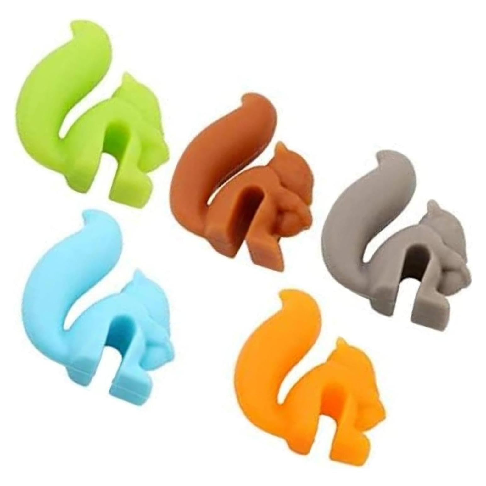 Soportes para Bolsa de Té Silicona BWESOO 5 Pcs Ardilla Multicolor