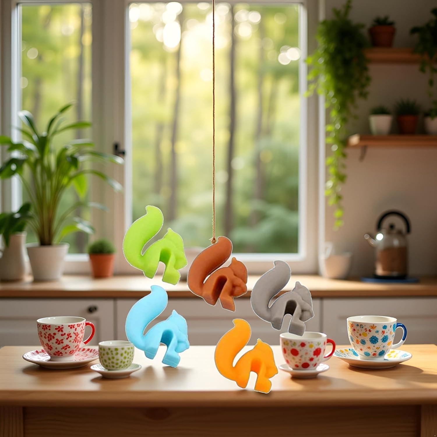 Soportes para Bolsa de Té Silicona BWESOO 5 Pcs Ardilla Multicolor