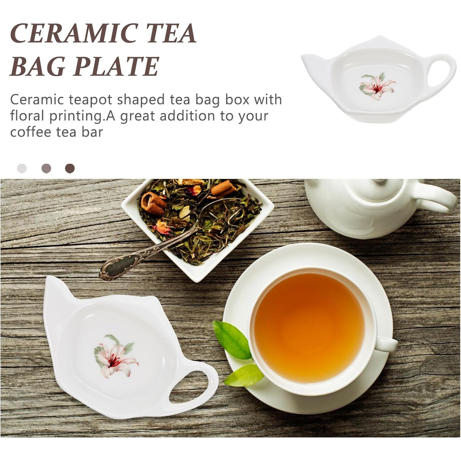 Soporte de Bolsa de Té Cerámica DOITOOL 2 Piezas Tetera