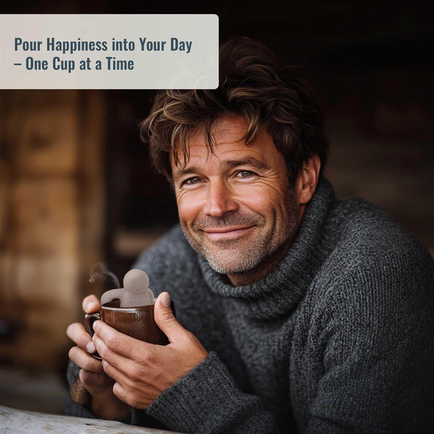 Infusor de Té de Silicona DecorChiq en Forma de Hombre Azul