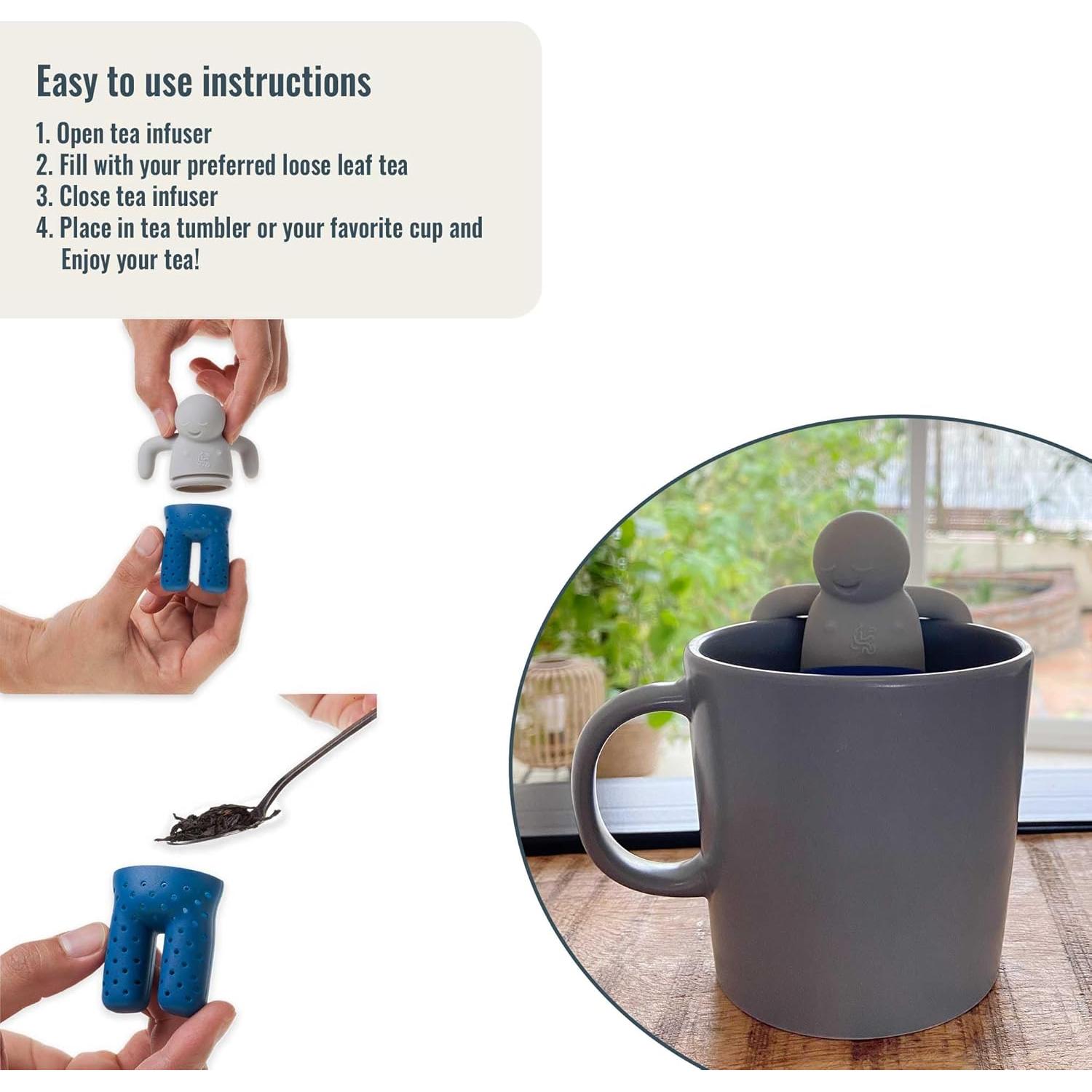 Infusor de Té de Silicona DecorChiq en Forma de Hombre Azul