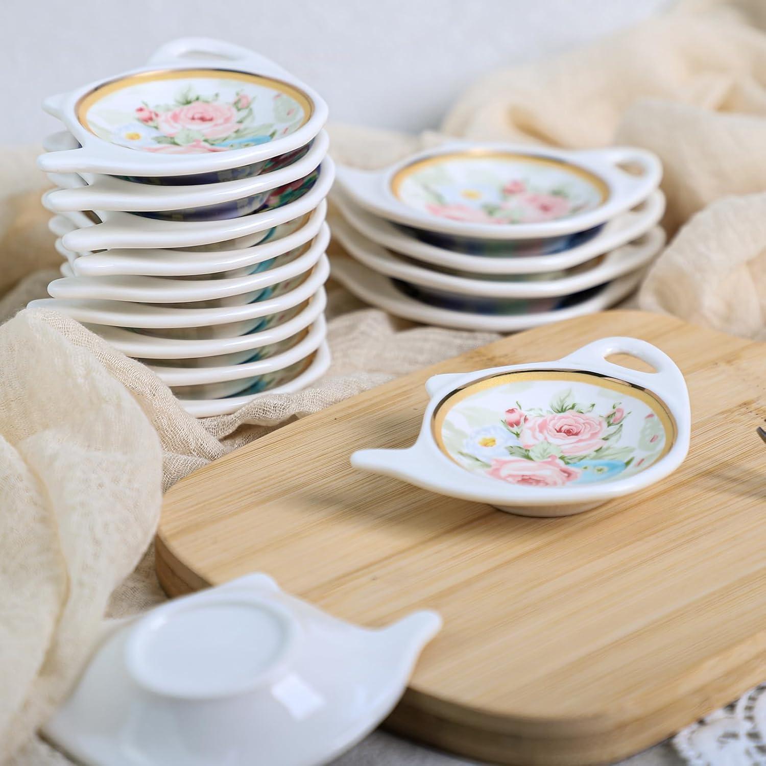 Set de 10 Soportes para Bolsas de Té Porcelana Bicuzat 10 cm