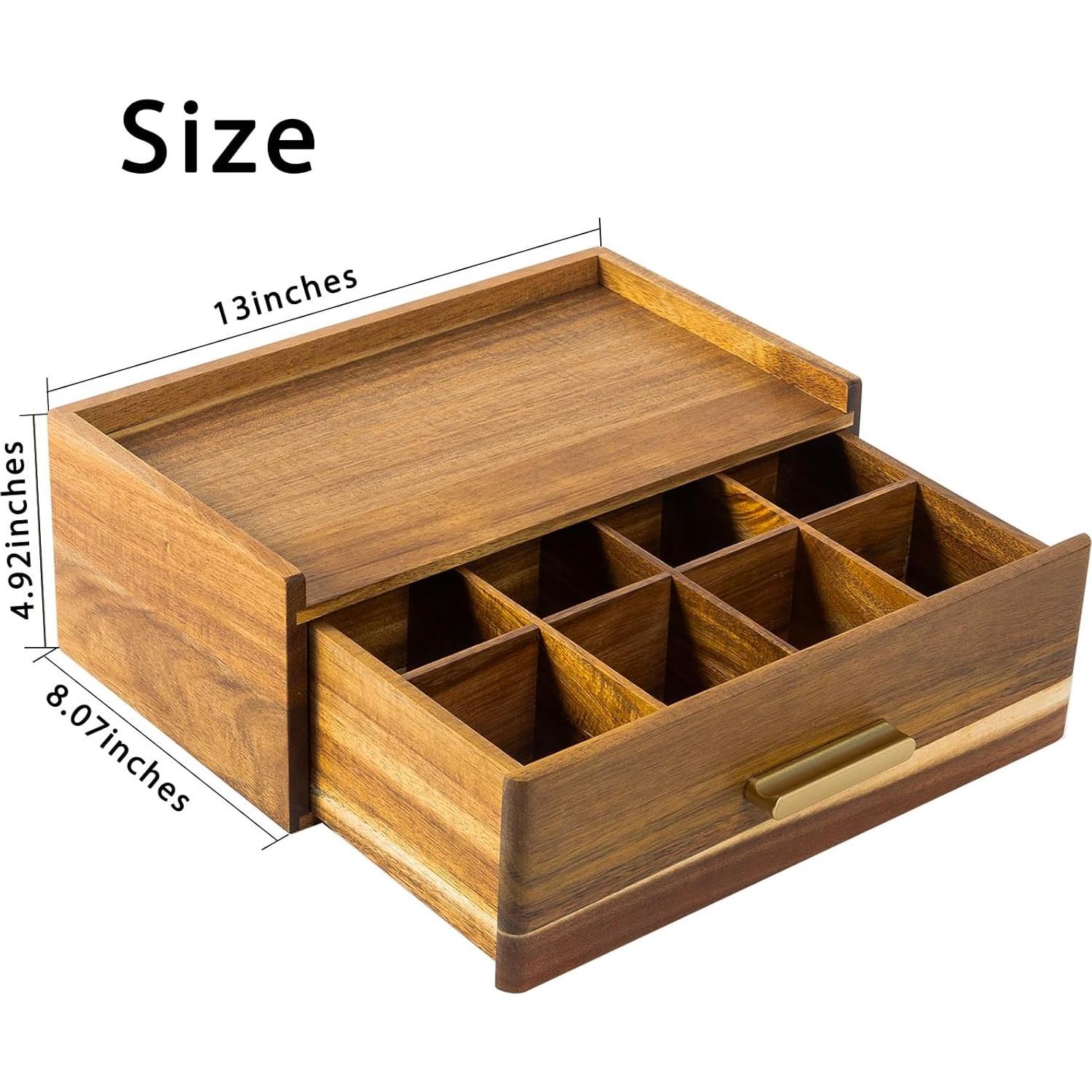 Organizador de Bolsitas de Té de Madera de Acacia FLYIEE