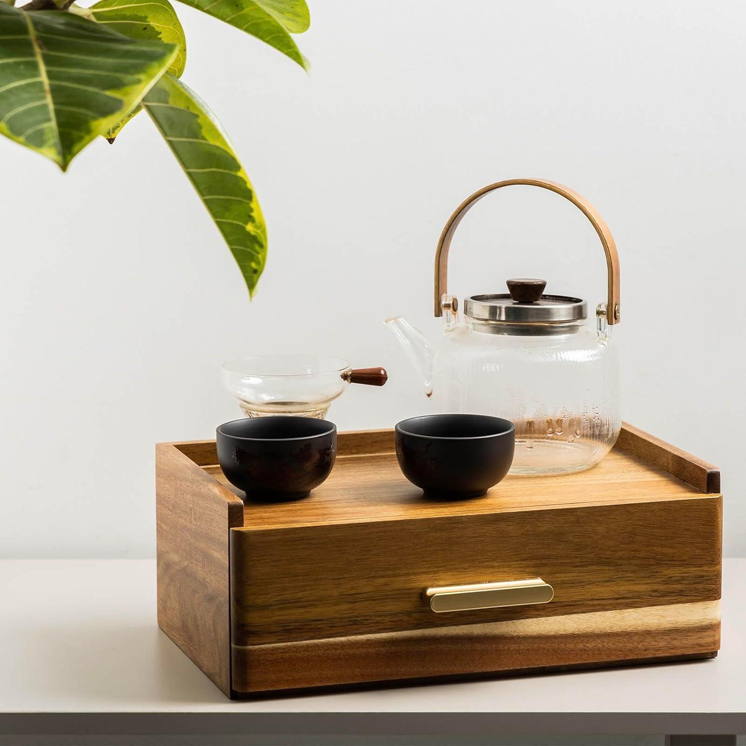 Organizador de Bolsitas de Té de Madera de Acacia FLYIEE