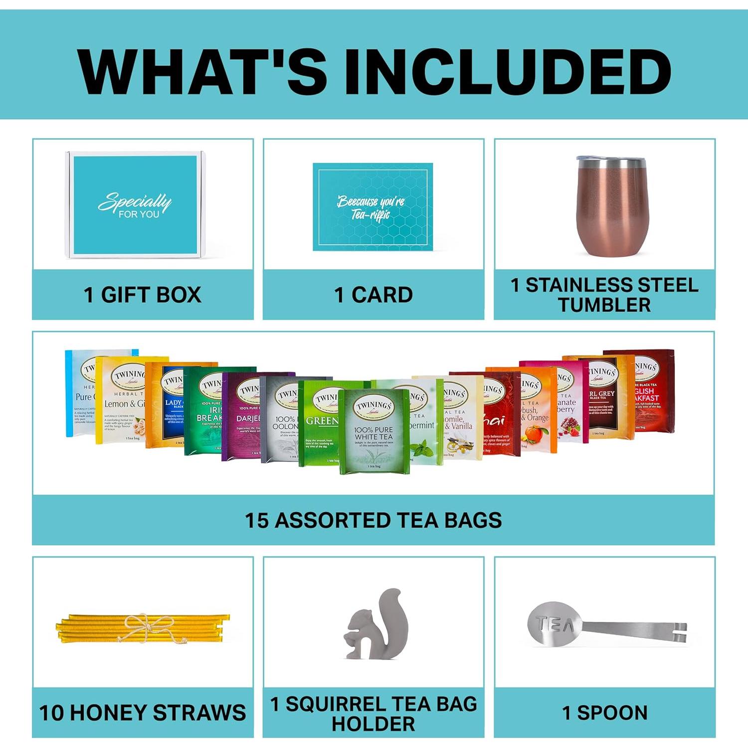 Set de Regalo de Té Modern Elegance - 15 Mezclas + Vaso Acero Inoxidable