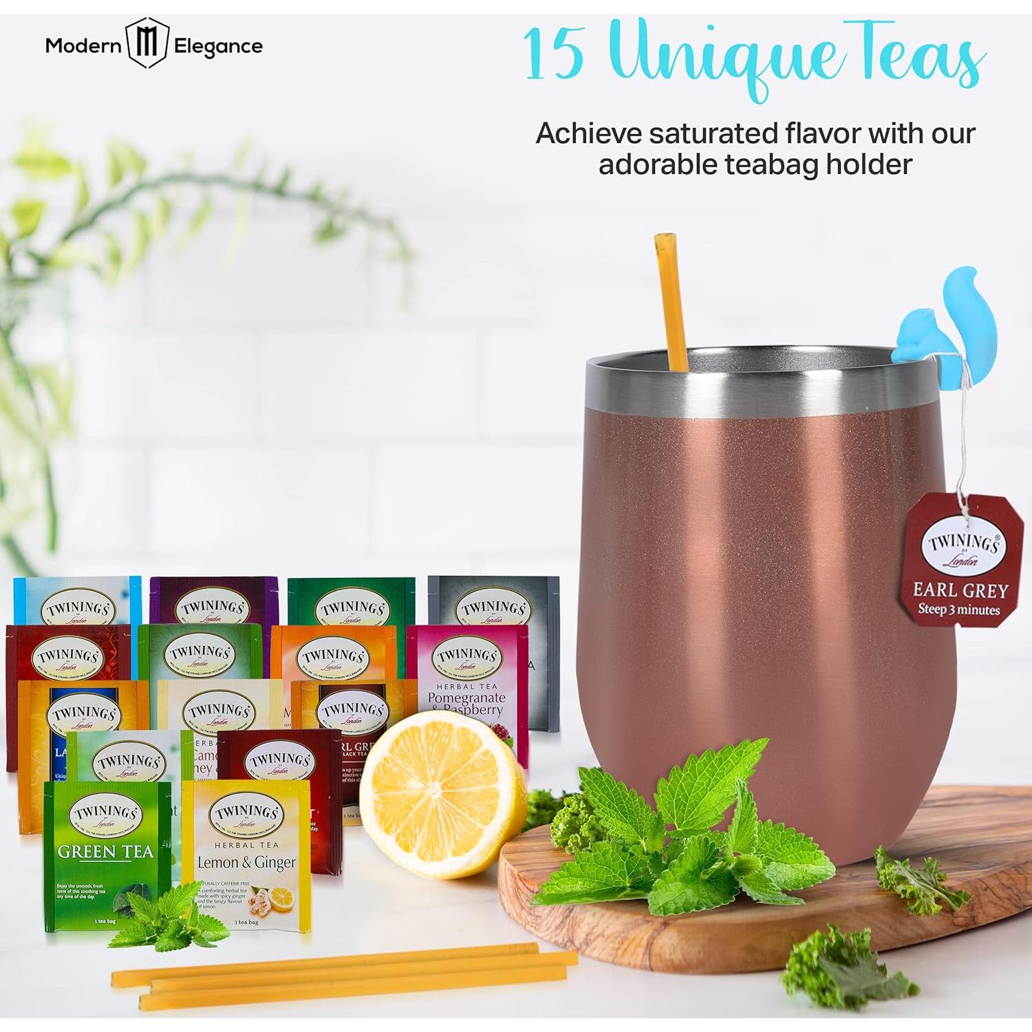 Set de Regalo de Té Modern Elegance - 15 Mezclas + Vaso Acero Inoxidable