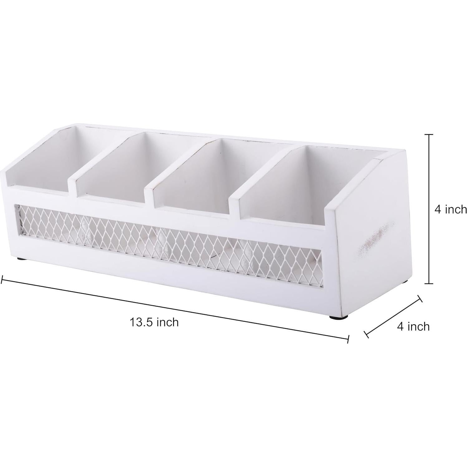 Organizador de Bolsas de Té de Madera Ciencia de la Cocina 4 Compartimentos