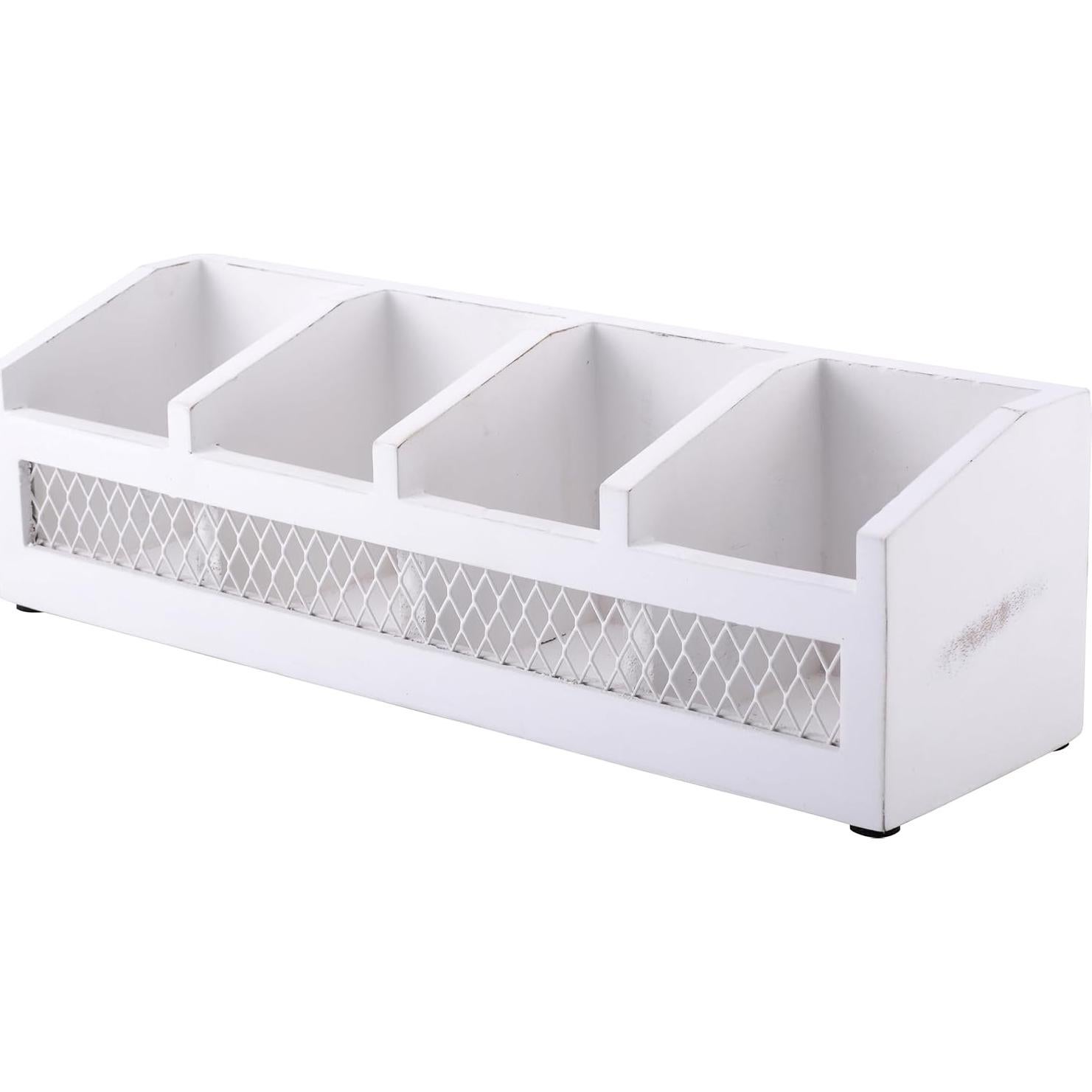 Organizador de Bolsas de Té de Madera Ciencia de la Cocina 4 Compartimentos