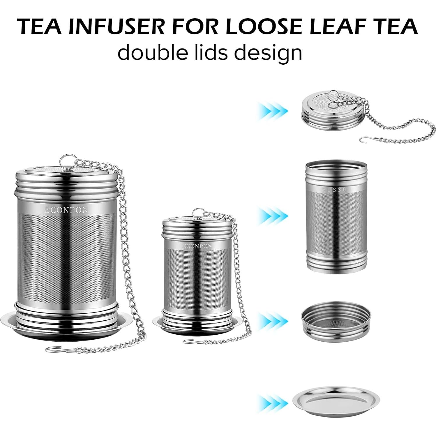 Coladores de Té Reutilizables Acero Inoxidable 2 Piezas