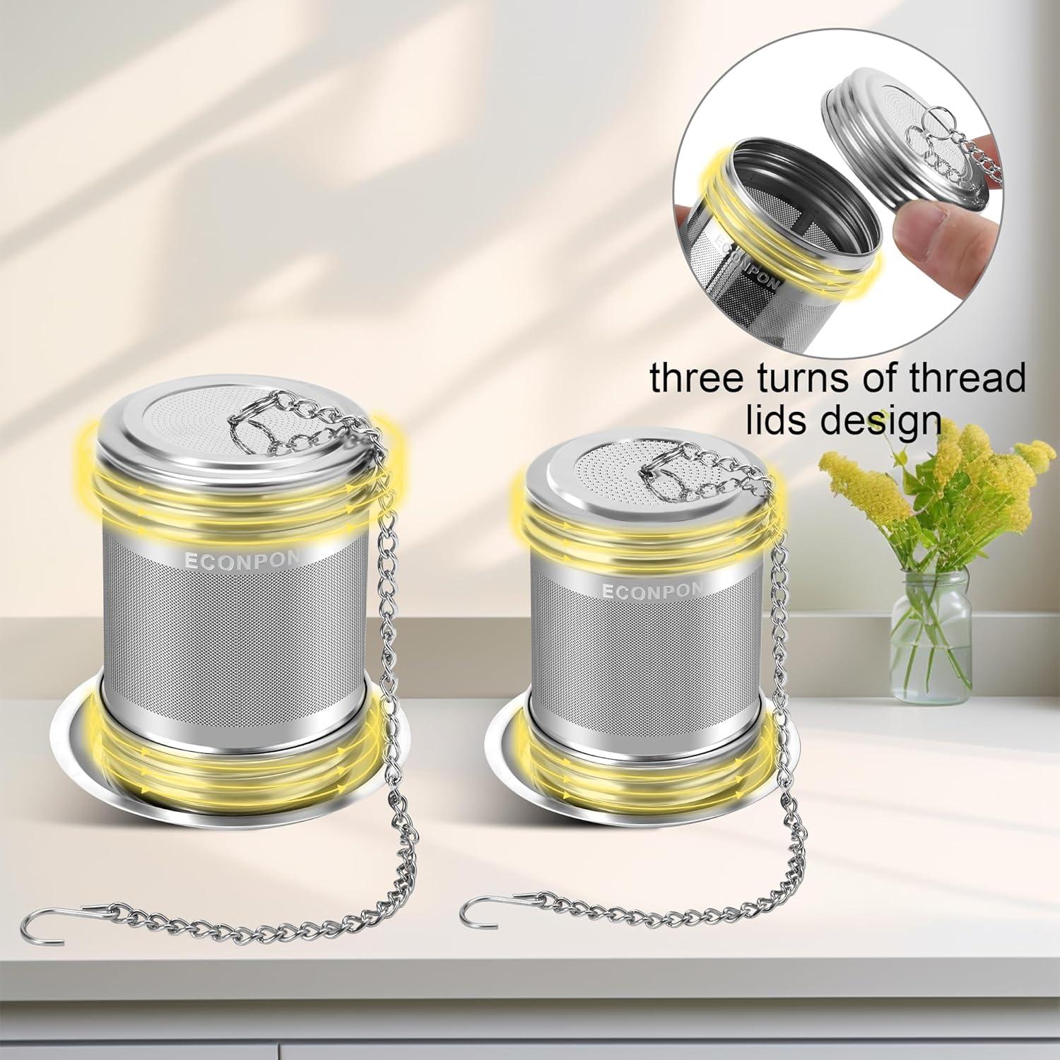 Coladores de Té Reutilizables Acero Inoxidable 2 Piezas