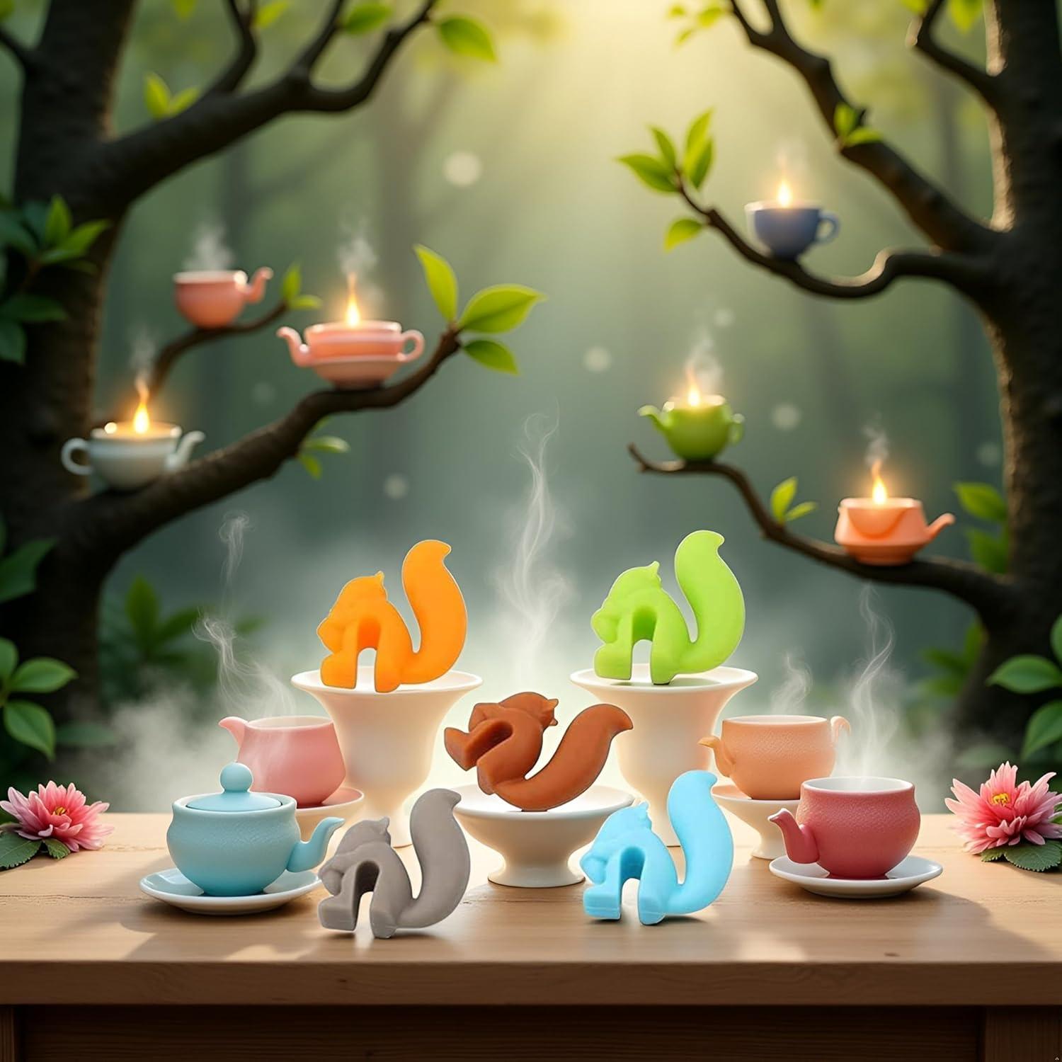 Set de 5 Sostenedores de Bolsa de Té Silicona Ardilla JJLFresheners