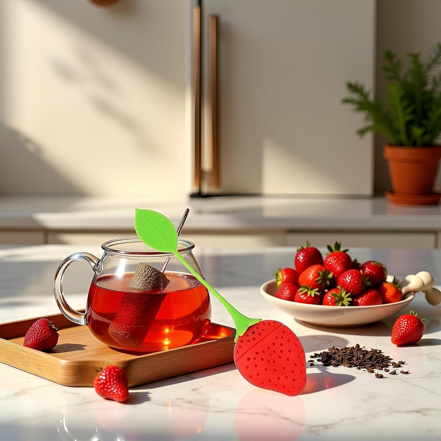 Colador de Té en Silicona Rojo ZhangyiHot - Infusor Caracol