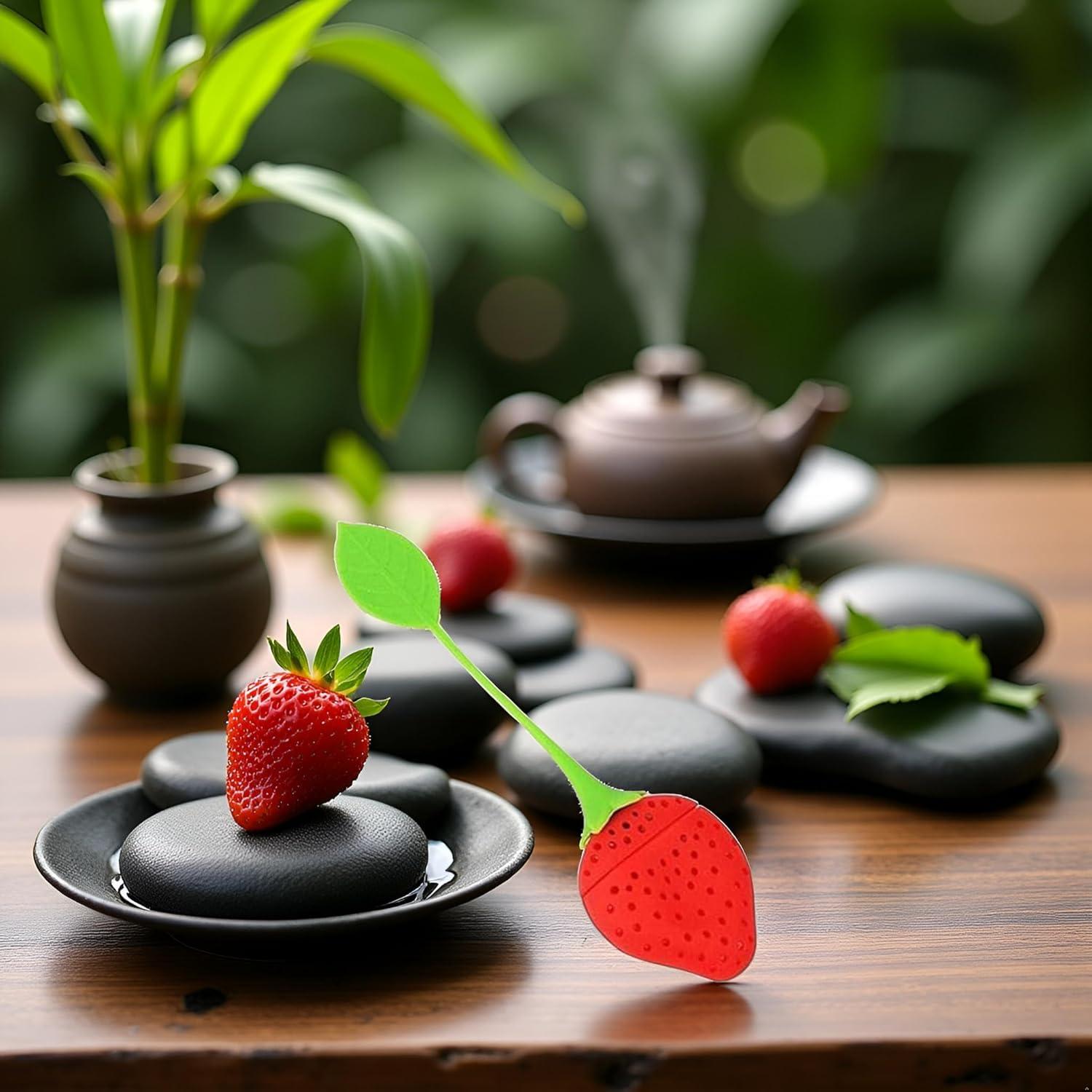 Colador de Té en Silicona Rojo ZhangyiHot - Infusor Caracol