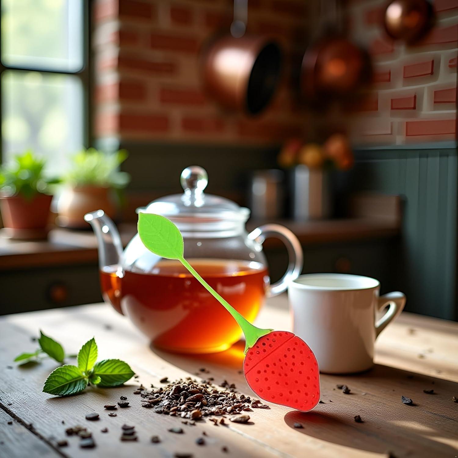 Colador de Té en Silicona Rojo ZhangyiHot - Infusor Caracol