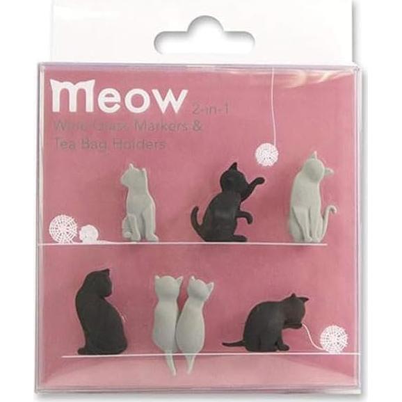 Juego de 6 Clips de Silicona para Bolsas de Té Zhuluck Gato