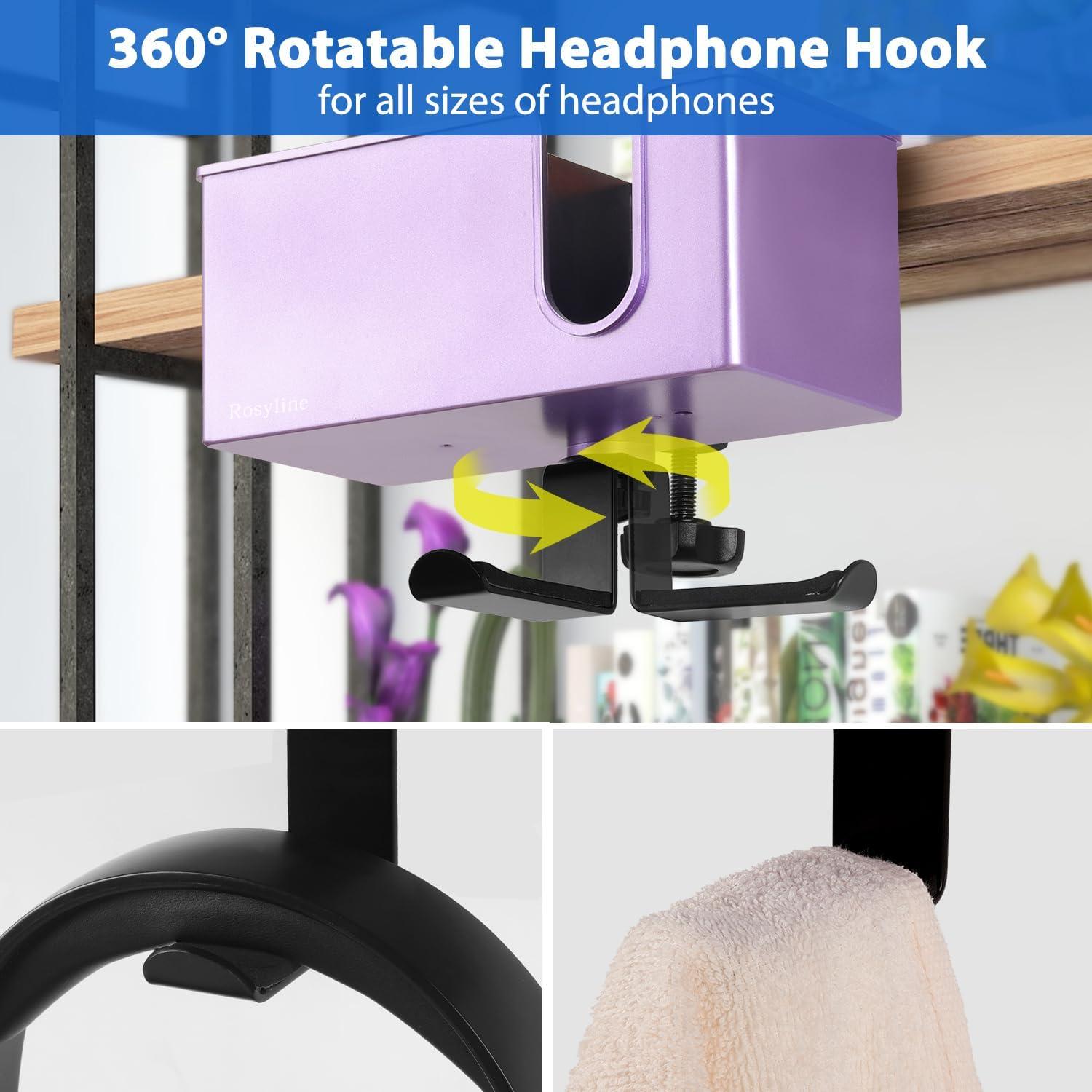 Organizador de Escritorio Clip-on Rosyline 3-en-1 Púrpura