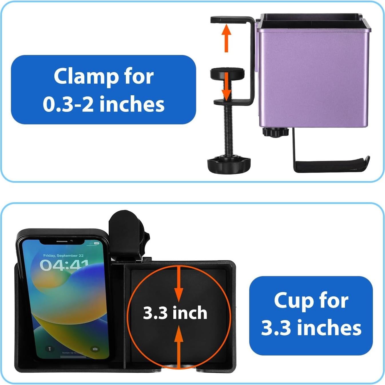 Organizador de Escritorio Clip-on Rosyline 3-en-1 Púrpura