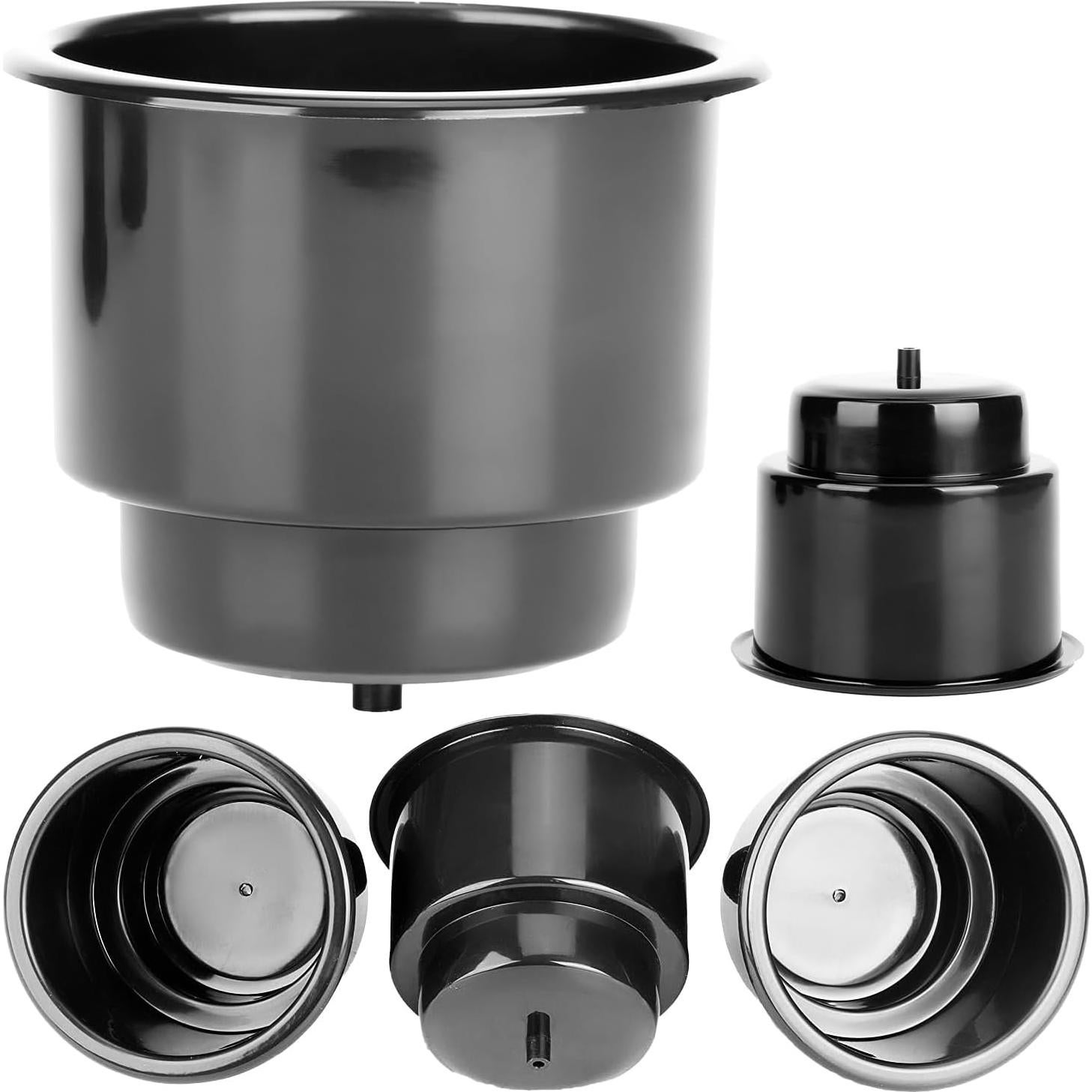 Juego de 5 Portavasos Empotrados Amarine Made con Drenaje - Negro