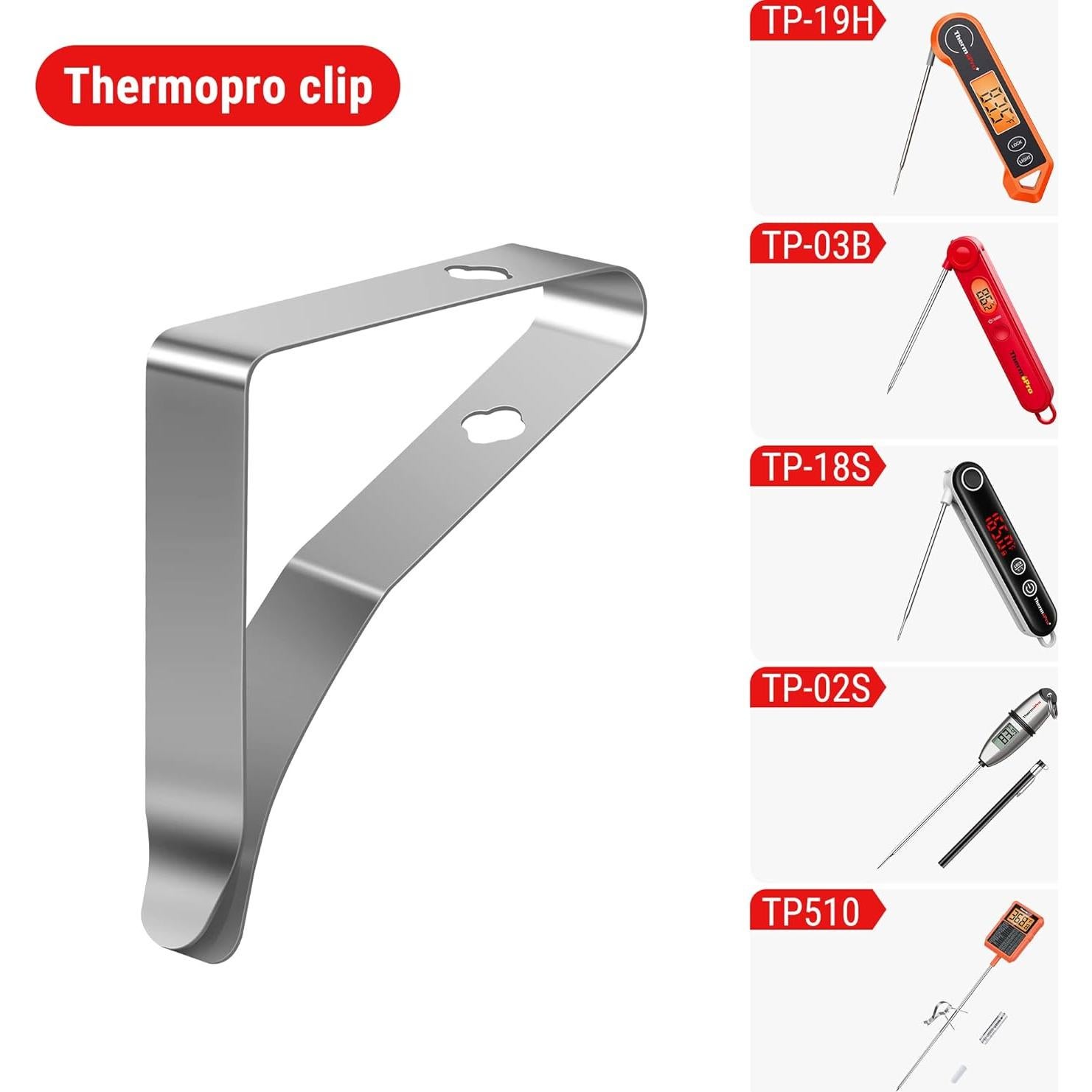 Soporte Clip Acero Inoxidable ThermoPro para Freidora 2pcs