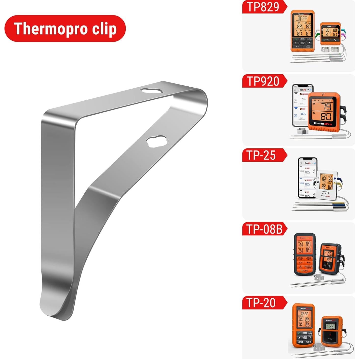 Soporte Clip Acero Inoxidable ThermoPro para Freidora 2pcs