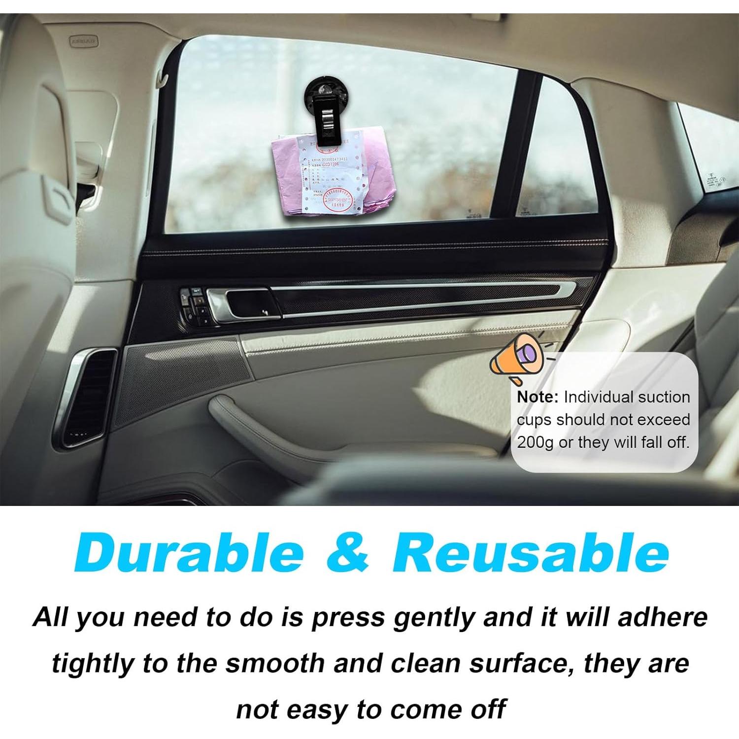 2 Clips de Billete con Ventosa Dickno - Negro, Multifuncional