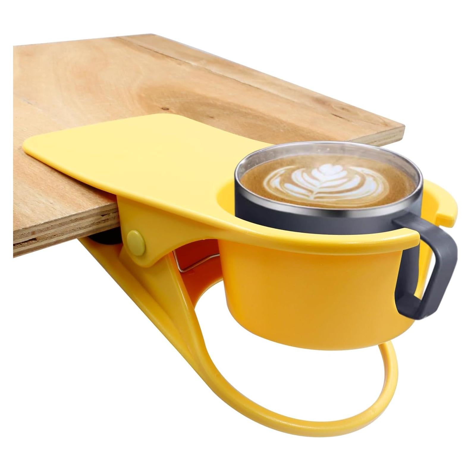 Soporte de Taza Amarillo Jiozermi con Clip para Escritorio