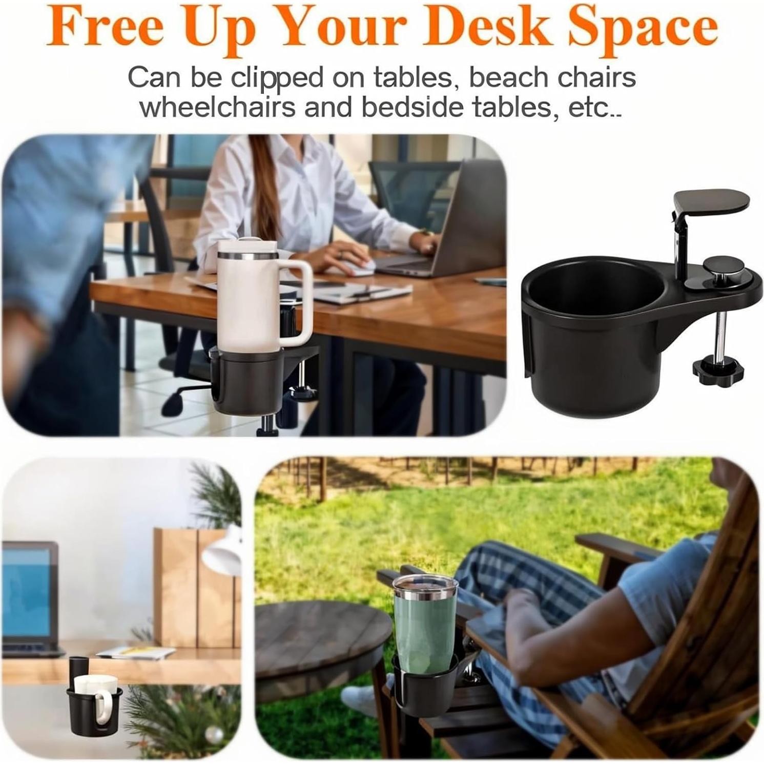 Soporte de Taza Rotativo Alosegn 360° para Escritorio Gris