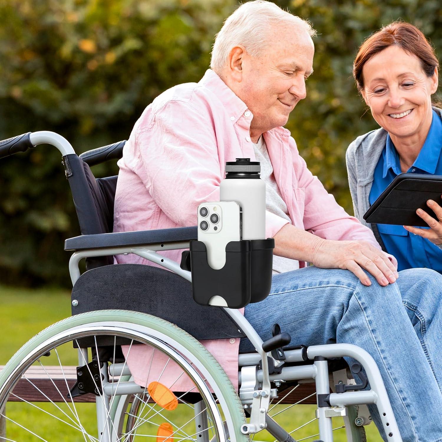 Soporte para Taza 2-en-1 Accmor para Silla de Ruedas y Andador