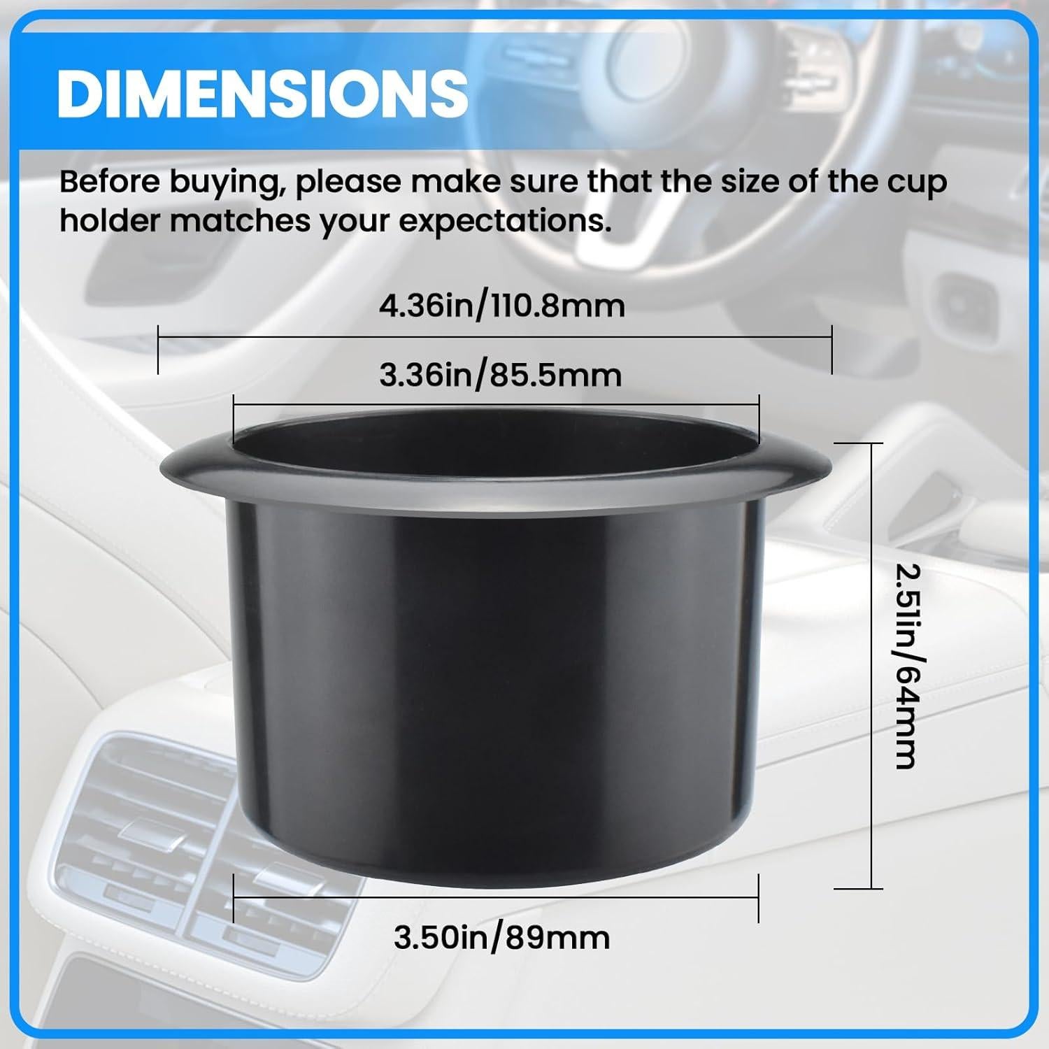 Soporte para Vaso Empotrado SDTC Tech - 2 Piezas Universal