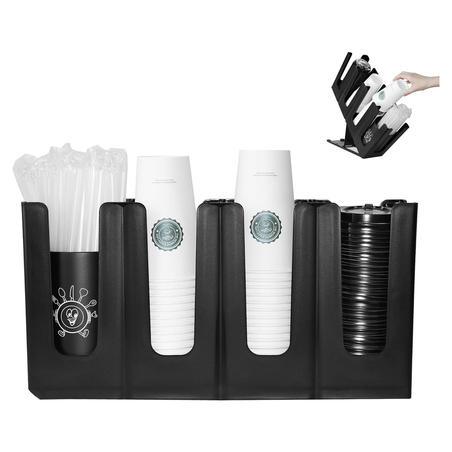 Dispensador de vasos desechables ZGT con organizador de popotes