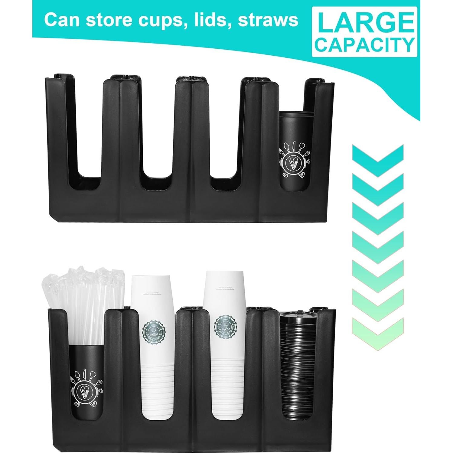 Dispensador de vasos desechables ZGT con organizador de popotes