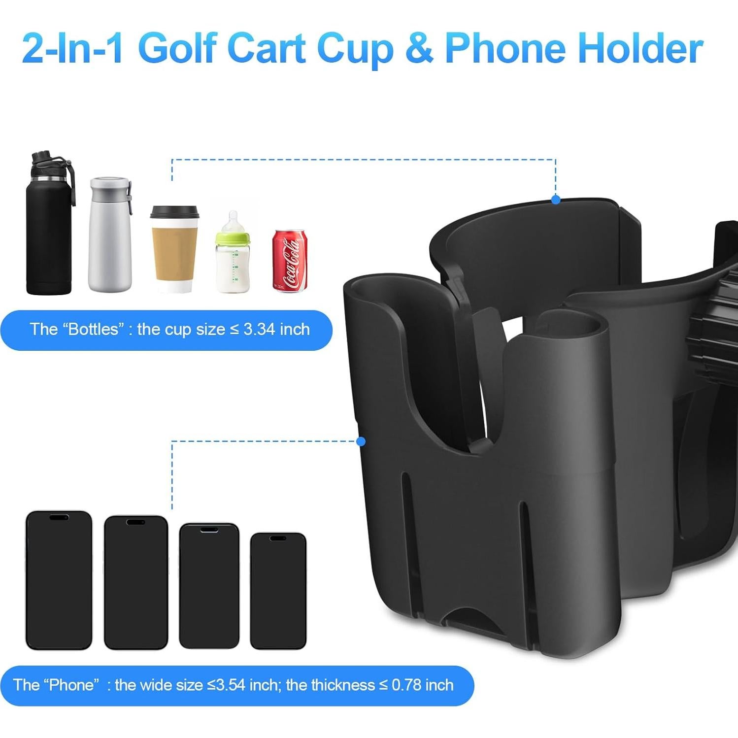 Soporte 2-en-1 para Taza y Teléfono Snyeest - Carrito de Golf