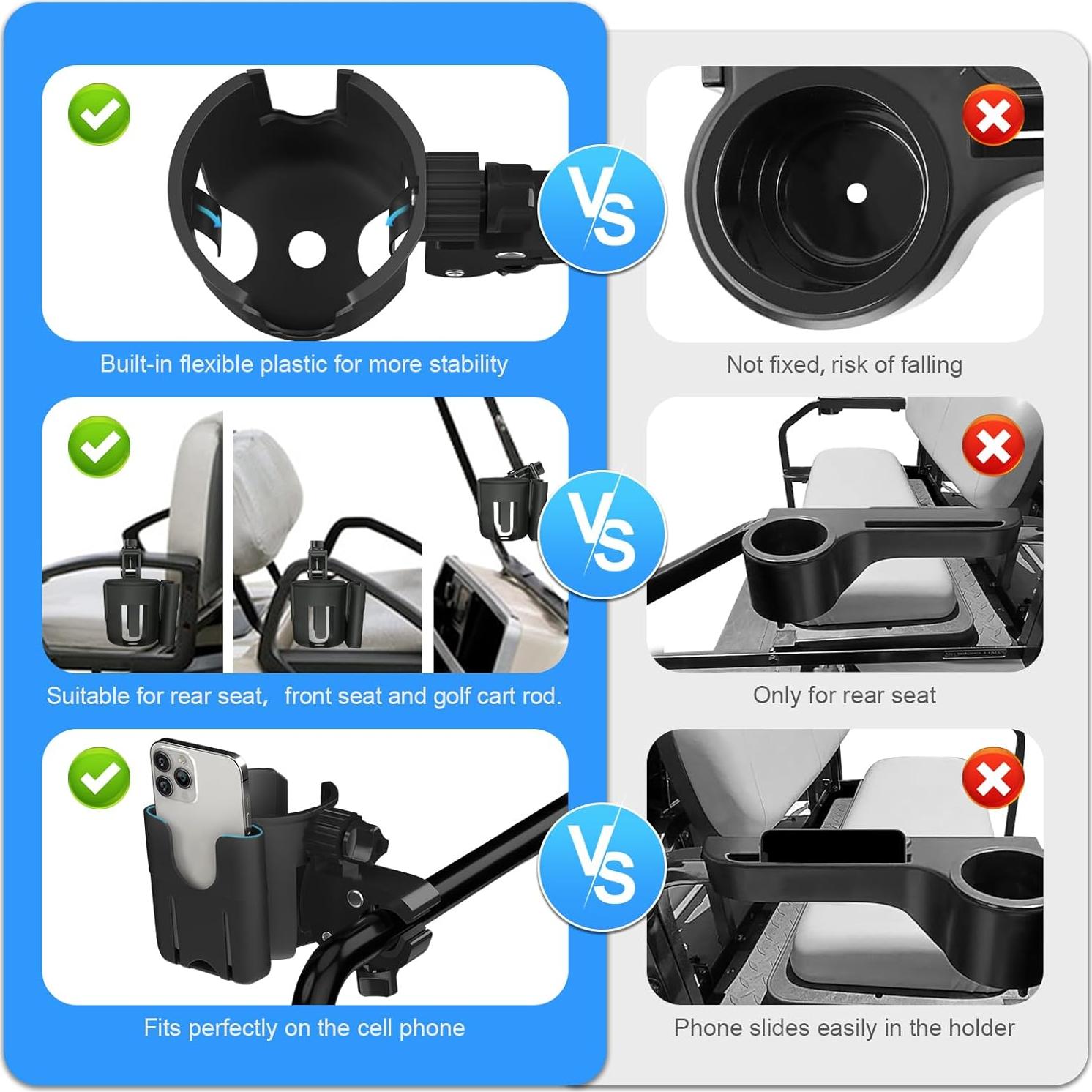 Soporte 2-en-1 para Taza y Teléfono Snyeest - Carrito de Golf