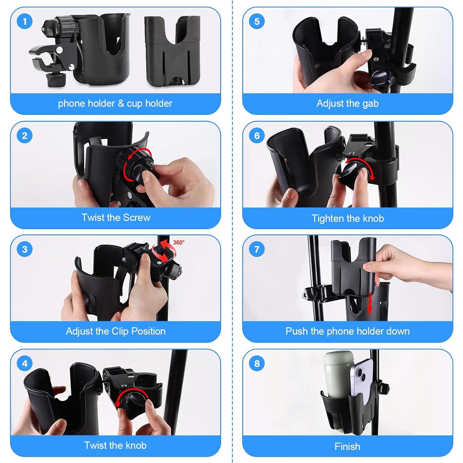 Soporte 2-en-1 para Taza y Teléfono Snyeest - Carrito de Golf