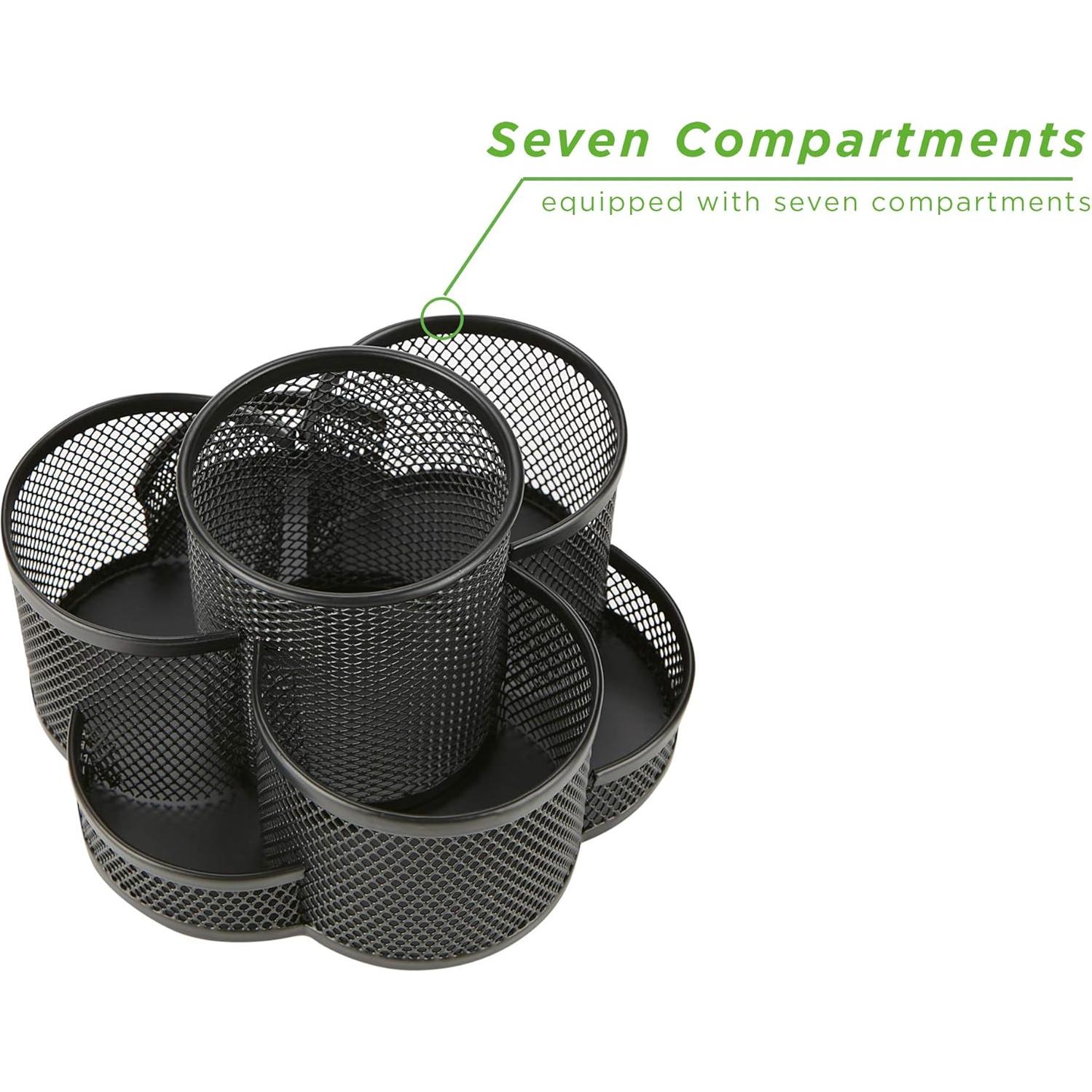 Organizador de Escritorio Mind Reader Negro 7 Compartimentos