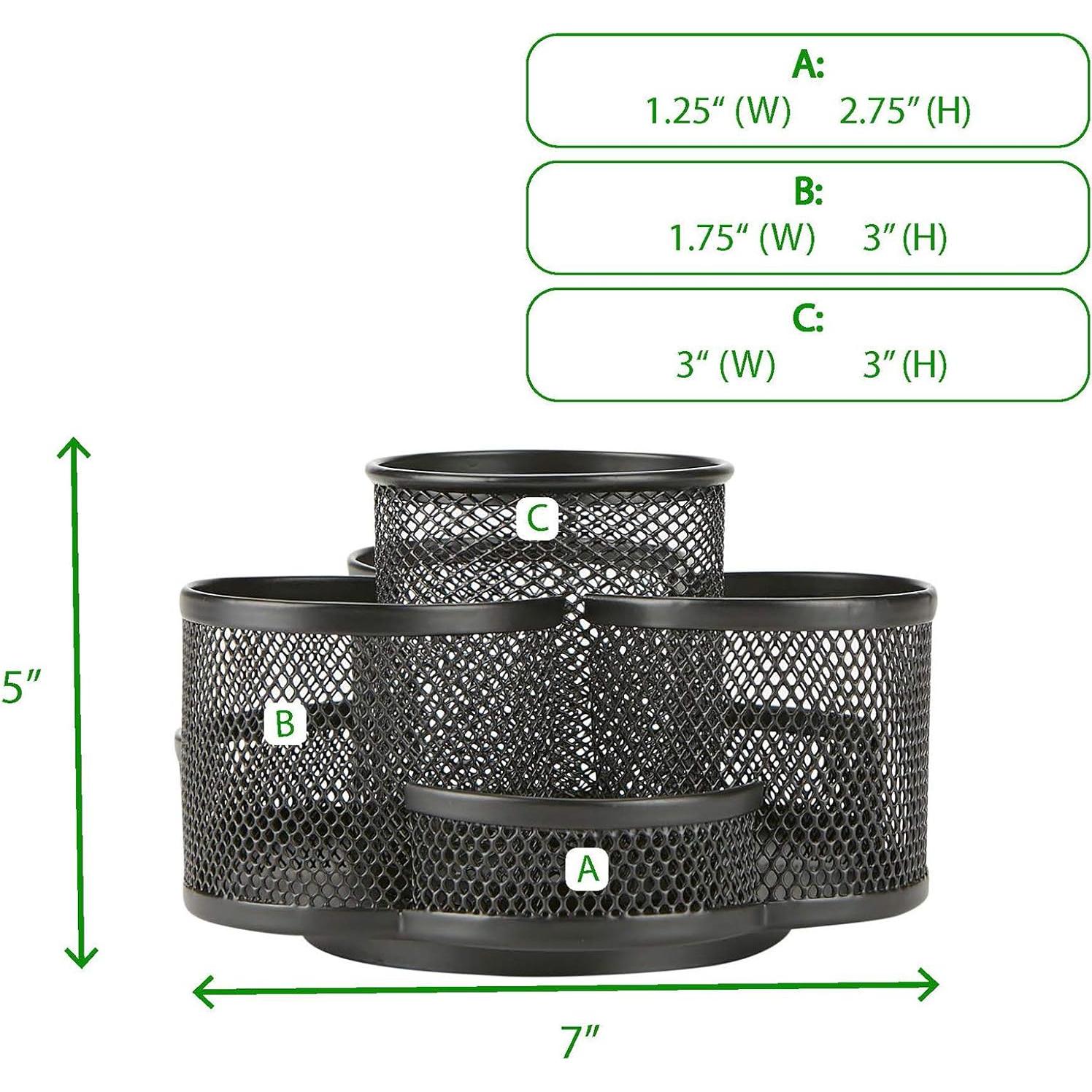 Organizador de Escritorio Mind Reader Negro 7 Compartimentos