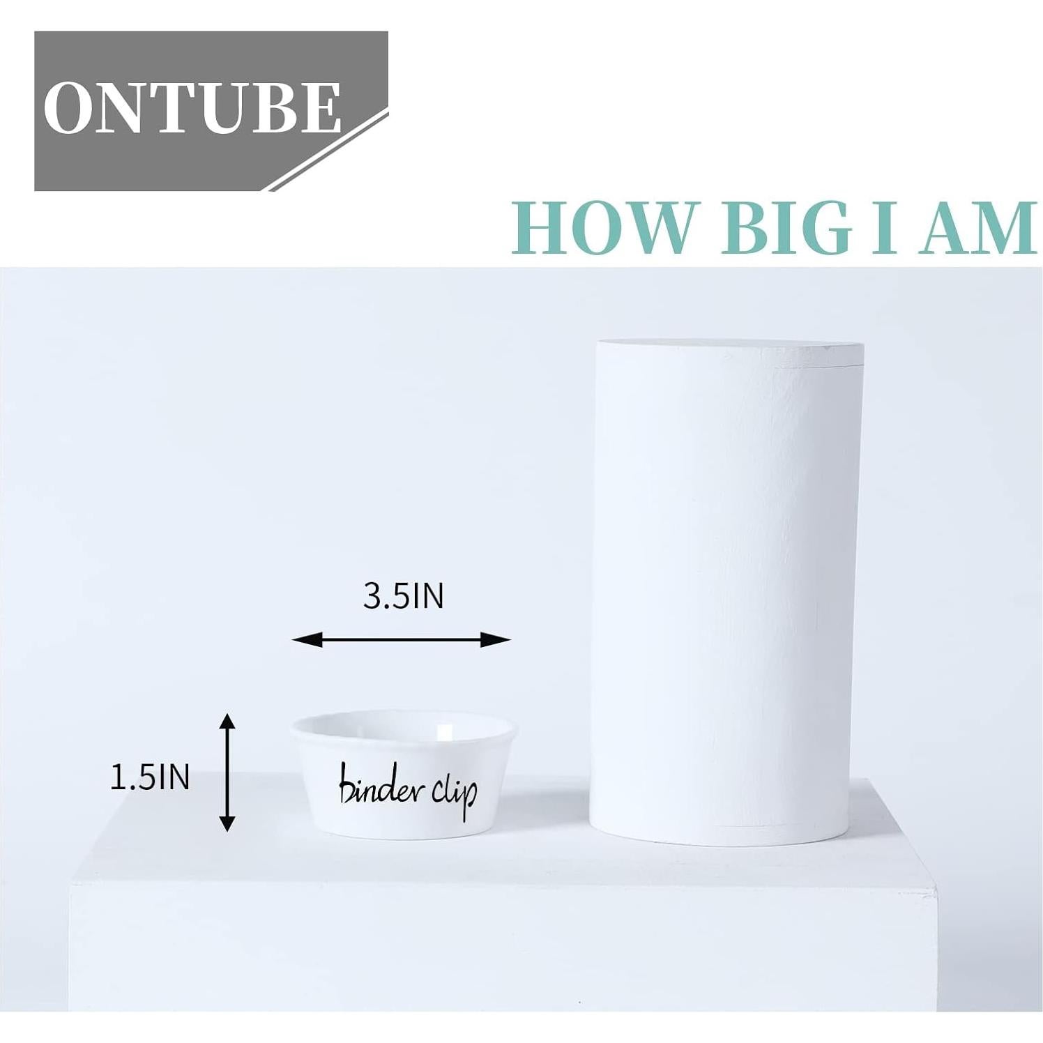 Soporte de Clips de Papel y Carpeta ONTUBE Cerámica Blanca