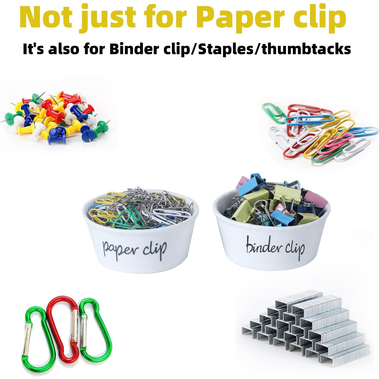 Soporte de Clips de Papel y Carpeta ONTUBE Cerámica Blanca