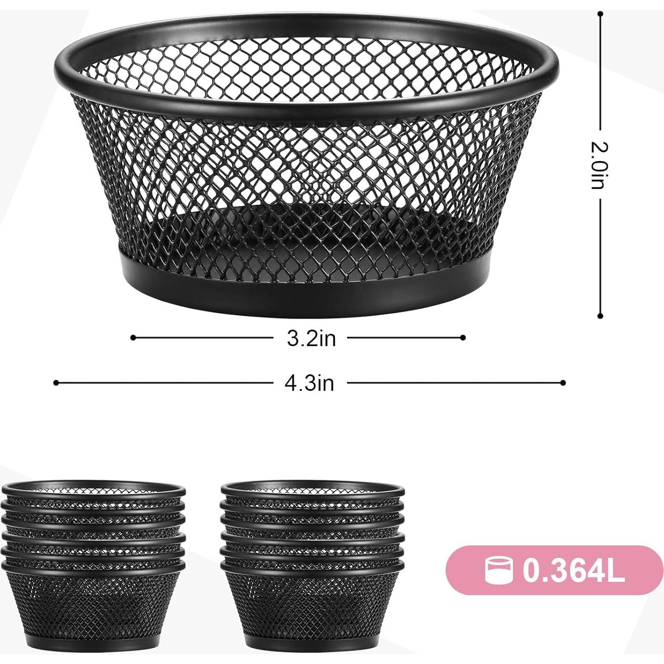 Organizador de Clips de Papel Fumete 12 Pcs Metal Negro 8x11x5 cm